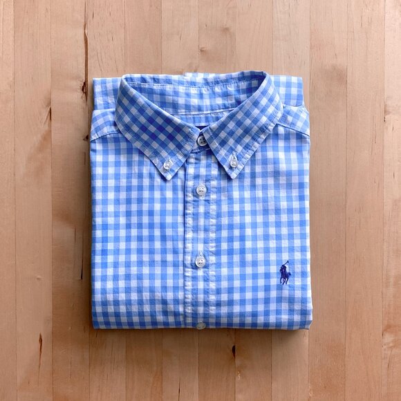 Polo Ralph Lauren Gingham Cotton Poplin Shirt Boys Medium - Picture 3 of 5